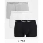 Комплект трусов Calvin Klein Modern Structure, черный/белый/серый, 3 шт (Размер XL)