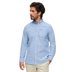Рубашка с длинным рукавом Superdry Cotton Oxford, синий