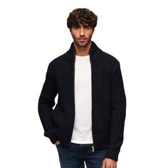 Свитер Superdry Chunky Knit Through Full Zip, черный