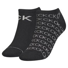 Носки Calvin Klein Sneaker All Over Logo 2 шт, черный