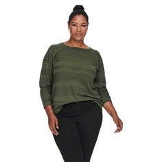 Свитер Only Carmakoma Carairplain L/S Pullover Knt Noos, зеленый