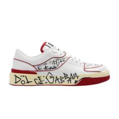 Кроссовки Dolce &amp; Gabbana New Roma Low &apos;Allover Graffiti - White Dark Red&apos;, белый