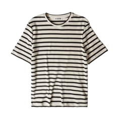 Футболка Jil Sander Plus Striped Back Logo &apos;Natural/Black&apos;, кремовый