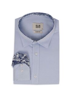 Жаккардовая классическая рубашка с цветочной отделкой Elie Balleh, цвет Baby Blue