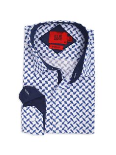 Тканая классическая рубашка приталенного кроя Elie Balleh, синий