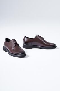 Мужская классическая обувь из натуральной кожи, повседневная модель на шнуровке CZ London, коричневый