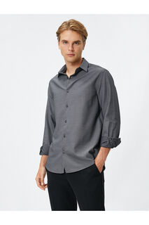 Базовая рубашка с классическим воротником и длинными рукавами, на пуговицах, без железа Koton, черный