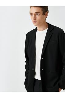 Базовый пиджак с пуговицами и карманами Koton, черный