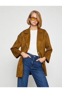 Замшевый пиджак-блейзер Koton, коричневый