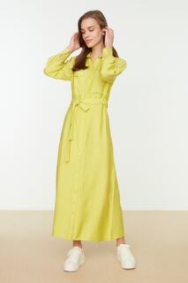 Платье - Желтый - Платье-рубашка Trendyol Modest, желтый