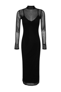 Платье из тюля с блестящими камнями, ограниченная серия Trendyol, черный
