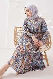 Платье-хиджаб из вискозы Mora Complex с цветочным принтом - синий InStyle, разноцветный
