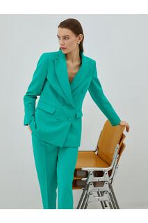 Двубортный пиджак на пуговицах с карманом с клапаном Koton, зеленый
