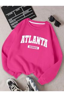 Розовый свитшот с принтом унисекс «Атланта» MOONBULL