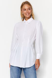 Рубашка - Белая - Приталенная Trendyol Modest, белый
