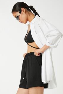 Женские шорты с завязкой на талии Koton, черный