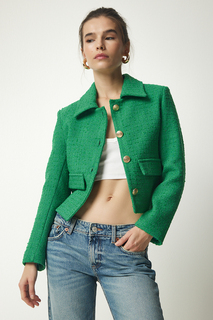 Куртка - Зеленый - Классический крой Happiness İstanbul, зеленый