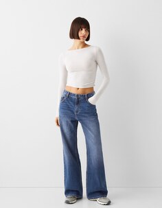 Широкие джинсы в стиле 90-х Bershka, синий