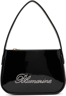 Черная сумка со стразами и логотипом Blumarine