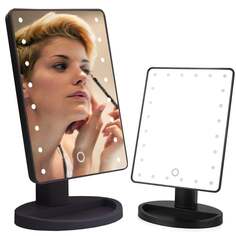 Косметическое зеркало со светодиодной подсветкой для макияжа VERK GROUP, черный