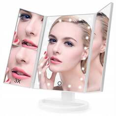 Косметическое зеркало со светодиодной подсветкой для макияжа VERK GROUP, белый