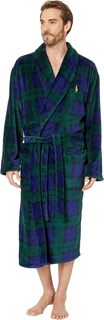 Халат Microfiber Plush Long Sleeve Shawl Collar Robe Polo Ralph Lauren, цвет Blackwatch Plaid/Basic Gold Pony Print