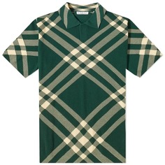 Футболка-поло Burberry Merino Knitted Polo, темно-зеленый