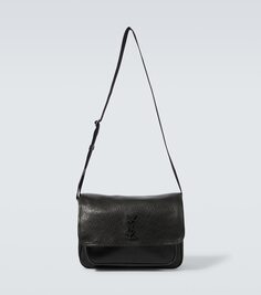 Кожаная сумка-мессенджер niki Saint Laurent, черный