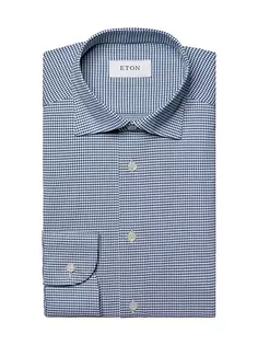 Рубашка в полоску современного кроя из хлопка и тенселя Eton, синий