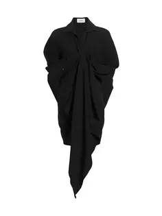 Драпированное платье-миди из джерси Coperni, черный