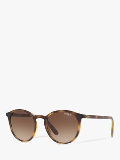 VO5215S Женские круглые солнцезащитные очки Vogue, темная гавана/коричневый градиент