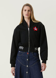 Черная джинсовая куртка с вышитым логотипом Kenzo