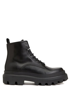Черные мужские кожаные ботинки с логотипом Dolce&amp;Gabbana