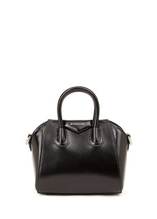 Черная женская кожаная сумка micro antigona Givenchy