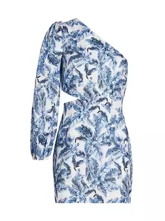 Льняное мини-платье Pandora Palm Cami Nyc, цвет maui