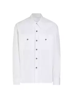 Рубашка из поплина на пуговицах спереди Helmut Lang, белый