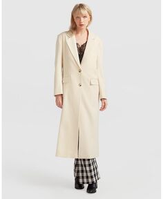 Женское трансцендентное асимметричное пальто с разрезом по краю Belle &amp; Bloom, белый