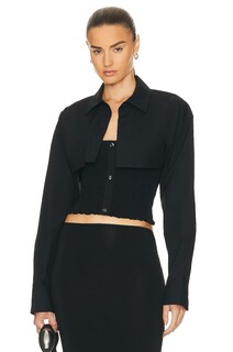 Рубашка Alexander Wang Smocked Cami Overshirt Twinset, черный