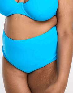 Ярко-синие плавки бикини с завышенной талией ASOS DESIGN Curve