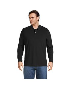 Мужская рубашка-поло с длинными рукавами Comfort First Lands&apos; End, цвет Black