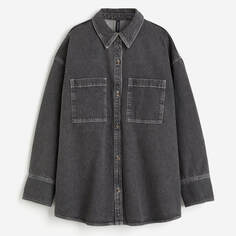 Рубашка джинсовая H&amp;M Oversized, темно-серый H&M