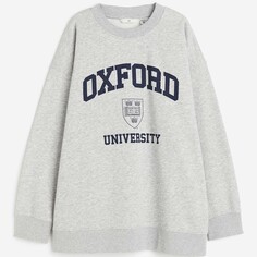 Свитшот H&amp;M Oxford University Oversized, серый H&M