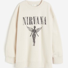 Свитшот H&amp;M Nirvana Oversized, кремовый H&M