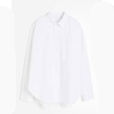 Рубашка H&amp;M Oversized Poplin, белый H&M