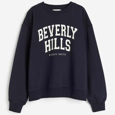 Свитшот H&amp;M Beverly Hills Crew-neck, темно-синий H&M