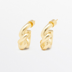 Серьги-кольца Massimo Dutti Knot Detail, золотистый
