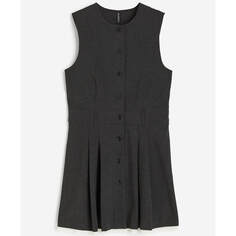 Платье H&amp;M Pleat-detail, темно-серый H&M