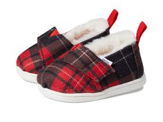 Мокасины TOMS Kids, Tiny Tartan Printed Felt/Faux Fur Alpargata