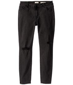 Джинсы COTTON ON, Teen Mid-Rise Grazer Skinny Jeans in Washed Black Knee Rips