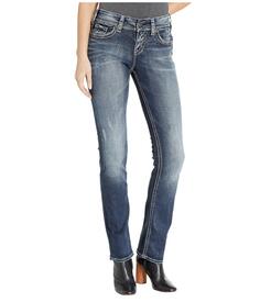 Джинсы Silver Jeans Co., Suki Mid-Rise Well Defined Curve Mid Straight Jeans in Indigo L93413SDI349